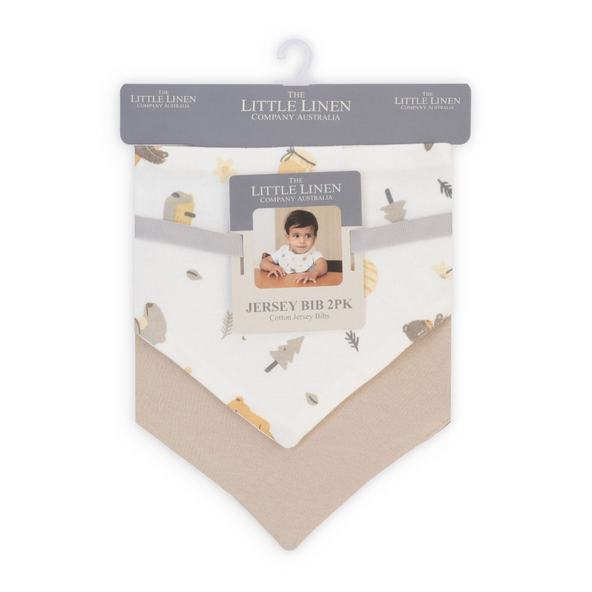 Baby First Little Linen Jersey Bib